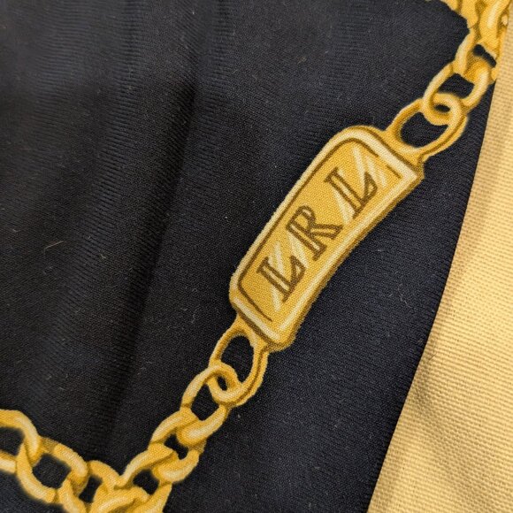 Ralph Lauren Navy Equestrian Chain Print Old Money Wrap Dress - Women's sz 8 - Picture 9 of 14